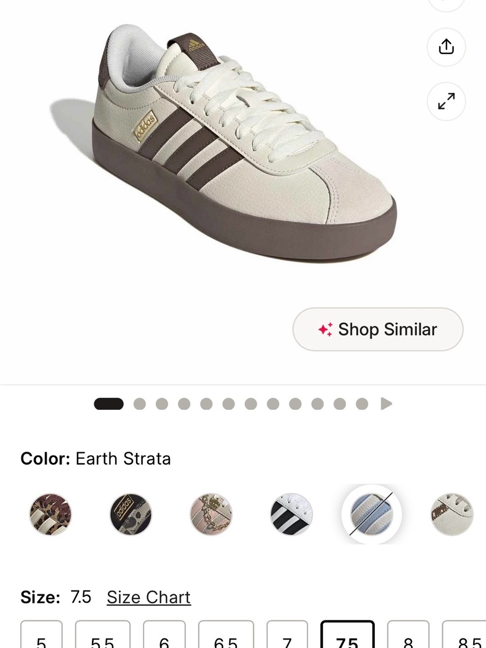 adidas Women Earth Strata Sneaker in Cream and Brown